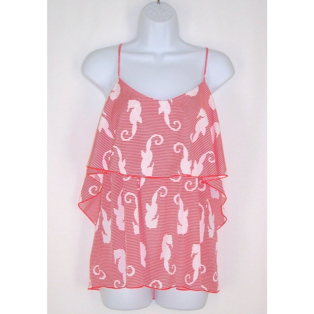 Fascination Strappy Seahorse Tank M Red Striped Tiered